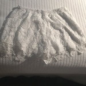 SALE Crochet Cream White Formal Shorts